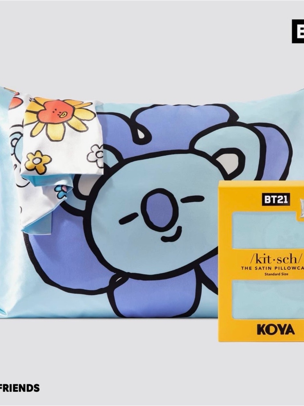 Kitsch BT21 Koya Satin Pillowcase - Light Blue